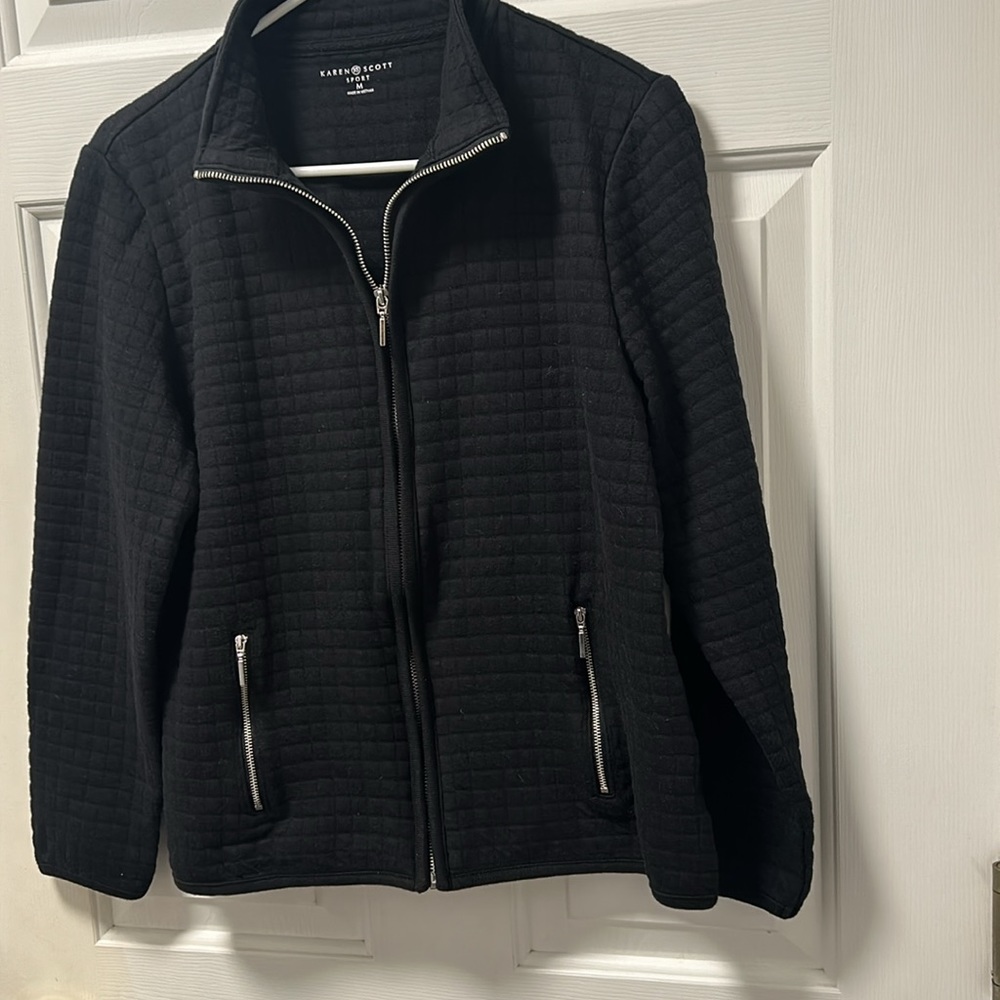 Karen Scott Sport Women’s Mock Neck Full Zip Jacket Size Medium - Picture 4 of 10